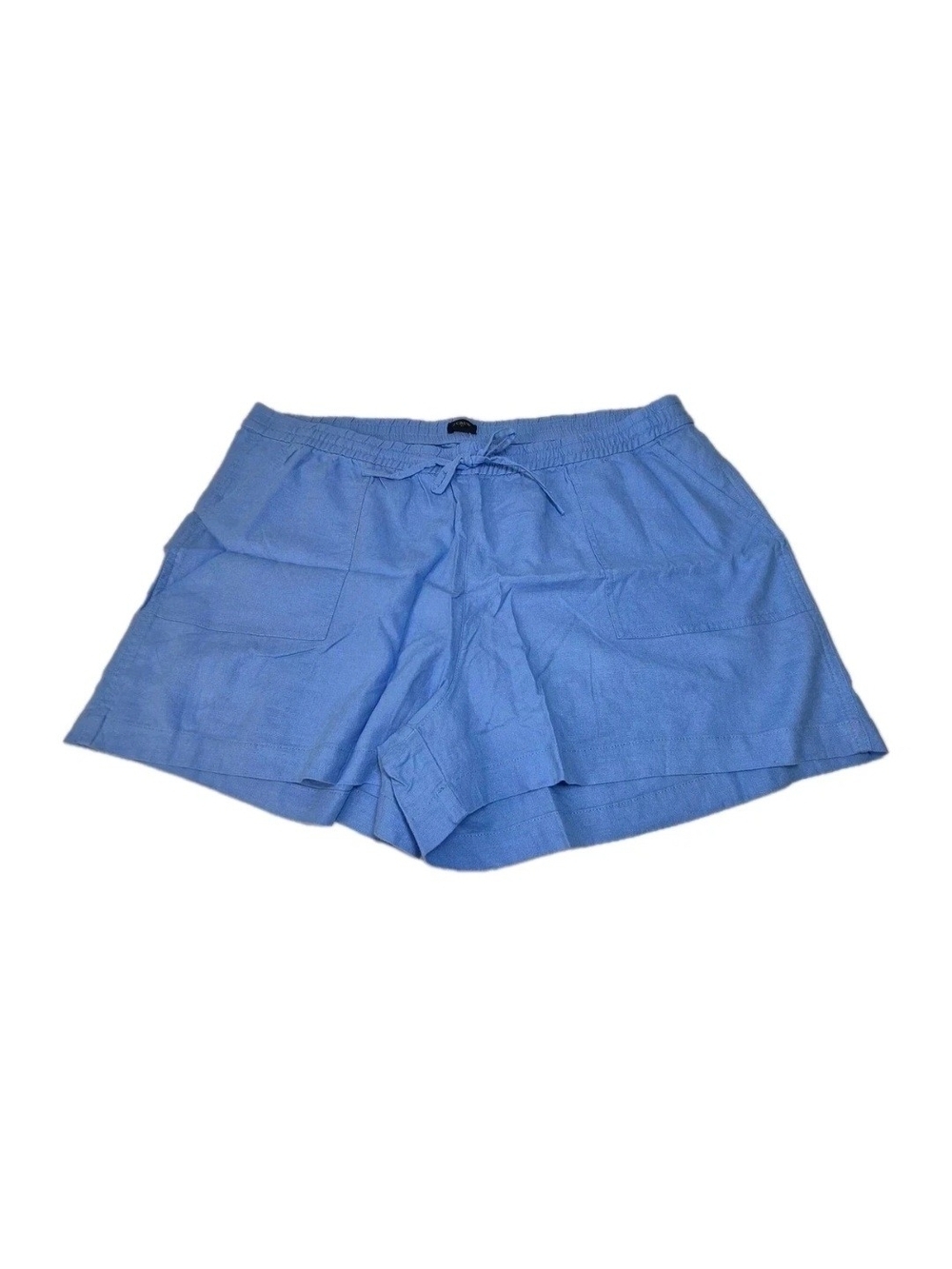 J.Crew Women's Shorts Size XXL Blue Linen Viscos Blend Drawstring Shorts NWT 67